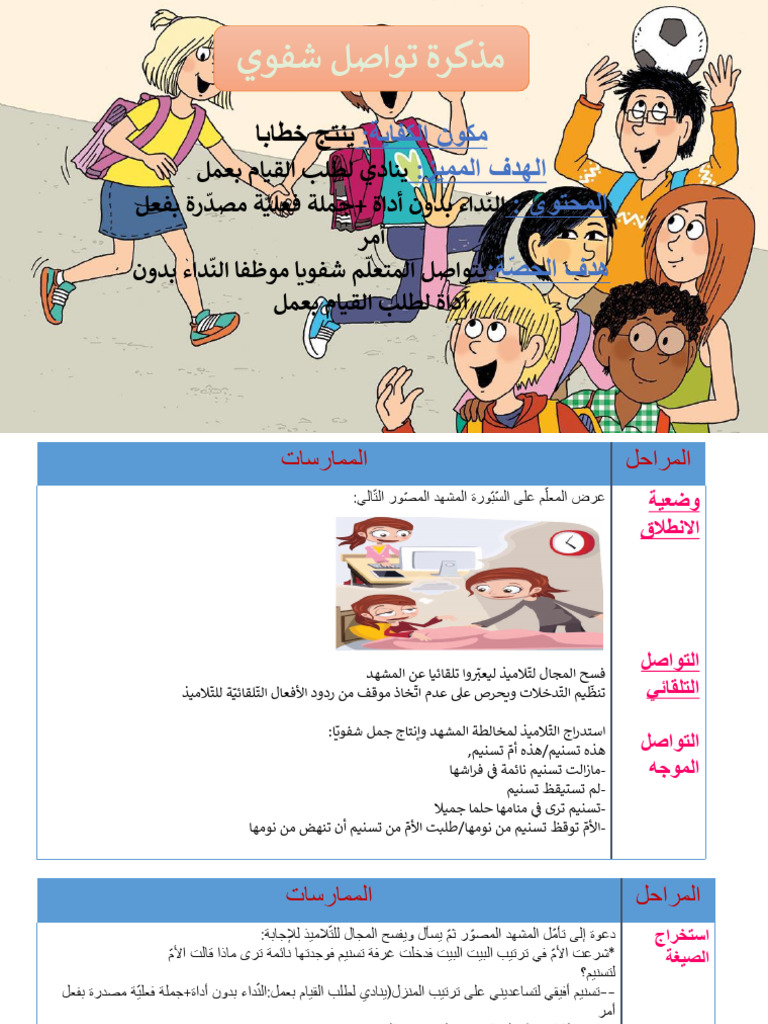 مذكرة تواصل شفوي (1) hhhh | PDF