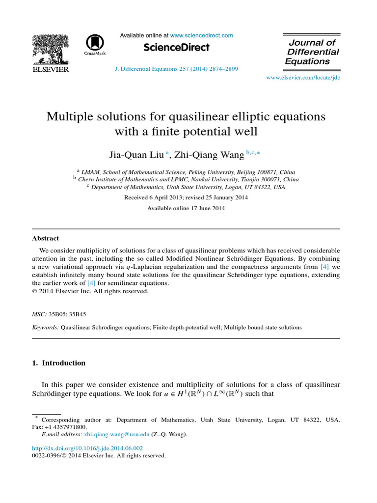 2014-JDE-Liu-Multiple Solutions For Quasilinear Elliptic Equations With ...