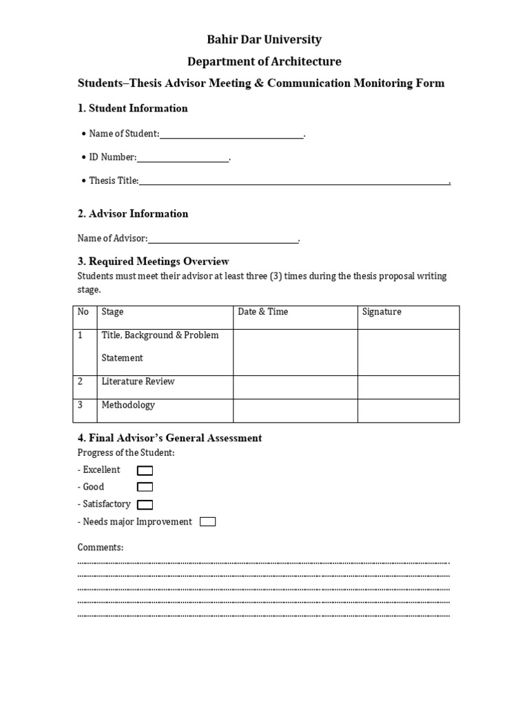 Thesis Monitoring Form | PDF