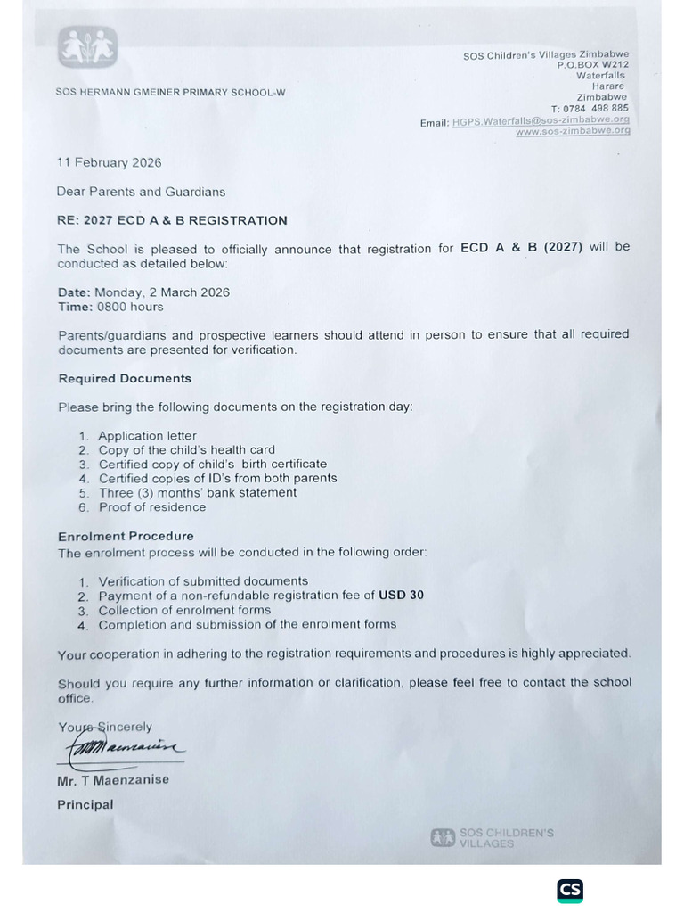 2027 Ecd Registration | PDF