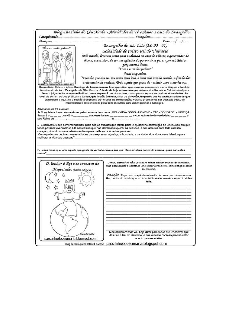 Atividade Cristo Rei 2023 | PDF