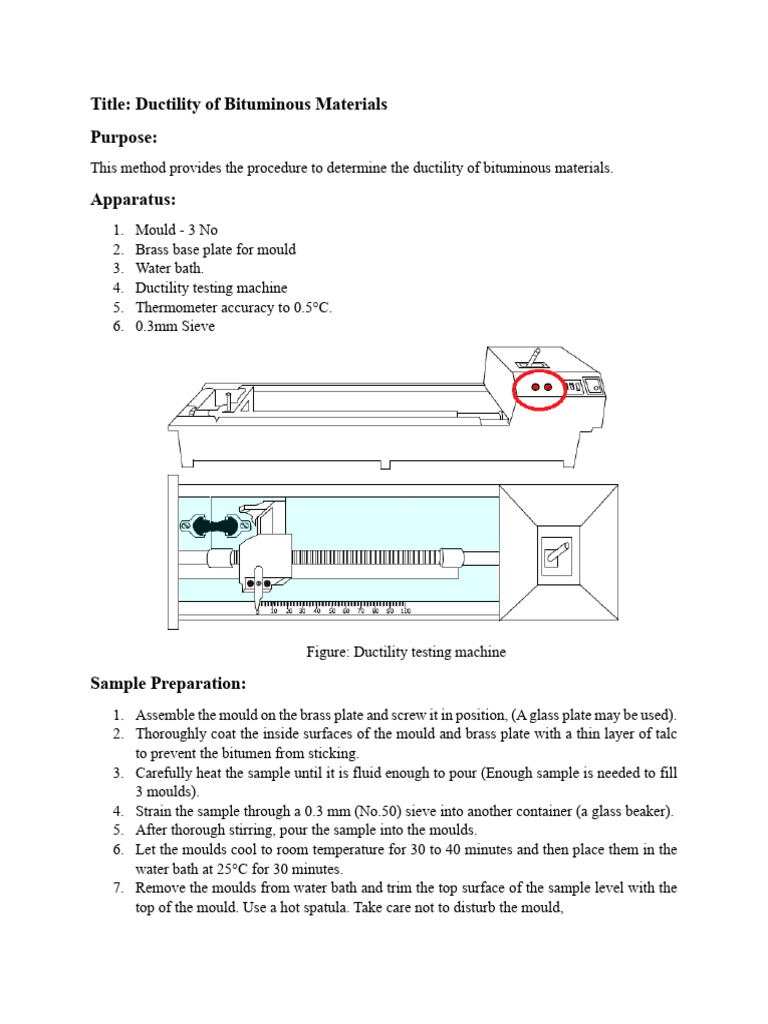 Ductility Test of Bitumen | PDF