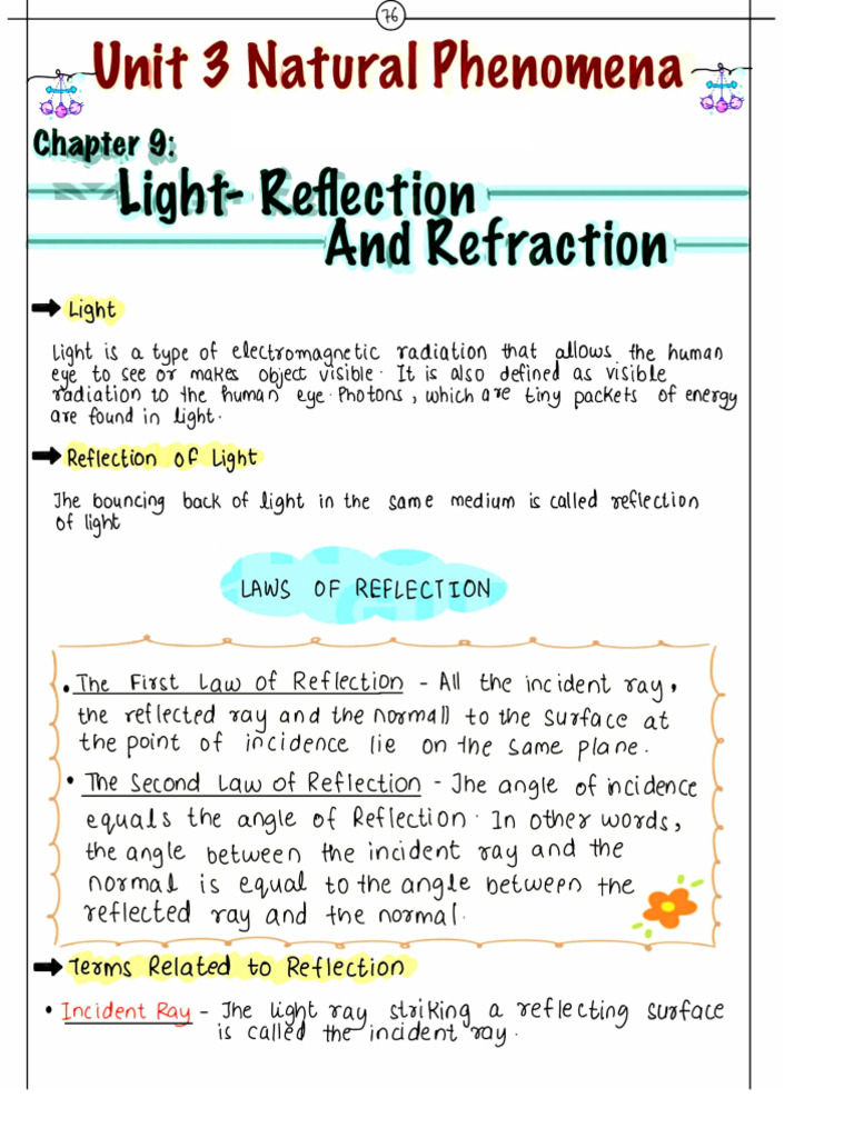 Light Reflection and Refraction | PDF