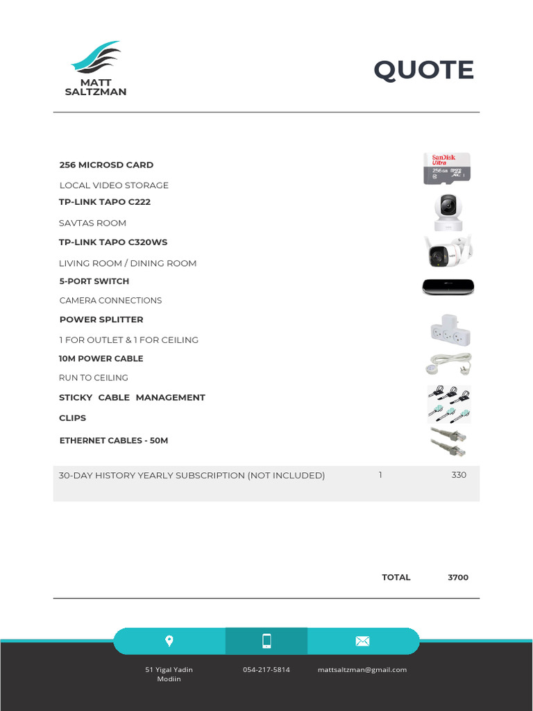 Camera Quote | PDF