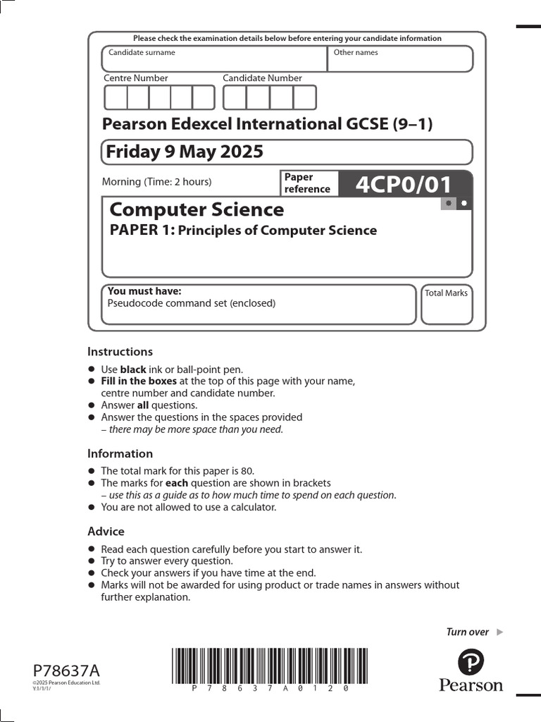 IG Computer Science - Question Paper 1 (Jun 2025) | PDF | Computer ...