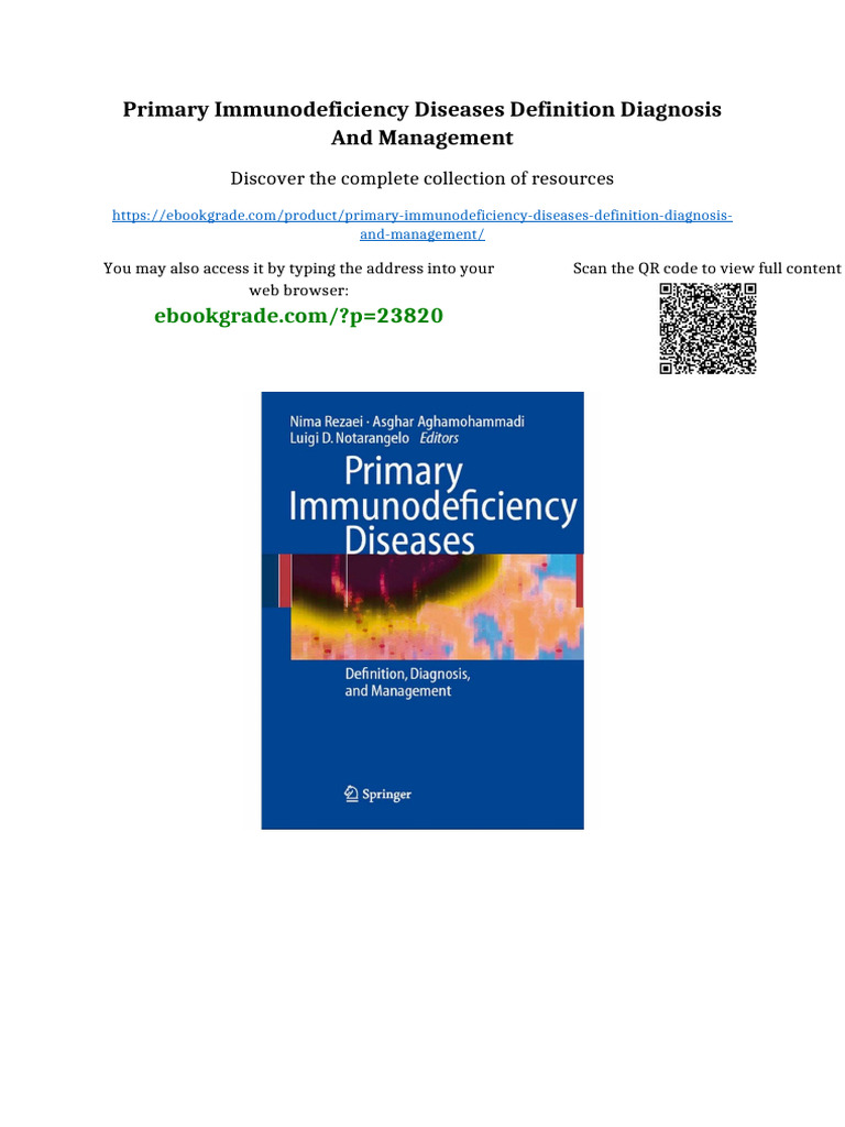Primary Immunodeficiency Diseases Definition Diagnosis and Management ...