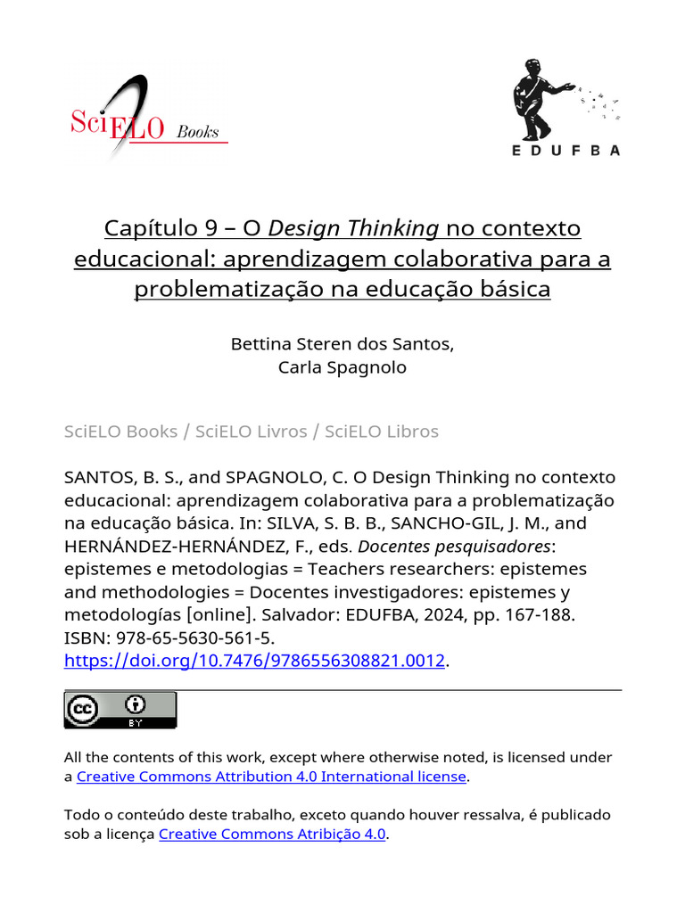 Santos e Spagnolo, 2024. Cap 9 - O Design Thinking No Contexto ...