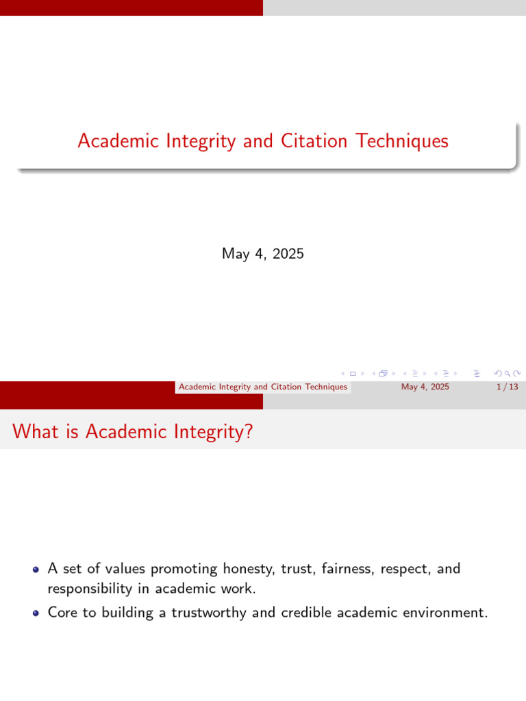 Academic Integrity | PDF | Plagiarism | Citation
