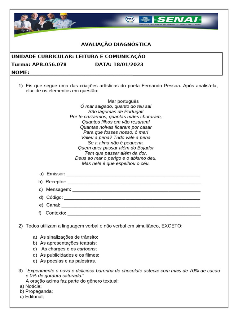 Modelo Prova | PDF