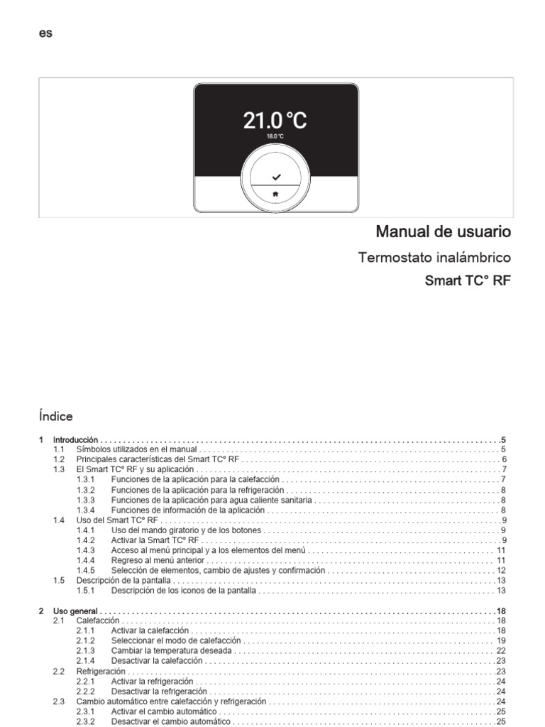 Manual Usuario Smart TC RF | PDF | Termostato | Software de la aplicacion