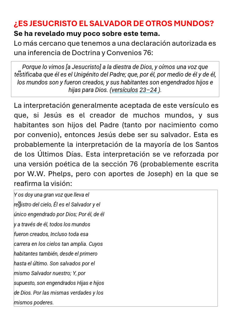 Es Jesucristo El Salvador de Otros Mundos | PDF | Jesús | Salvación