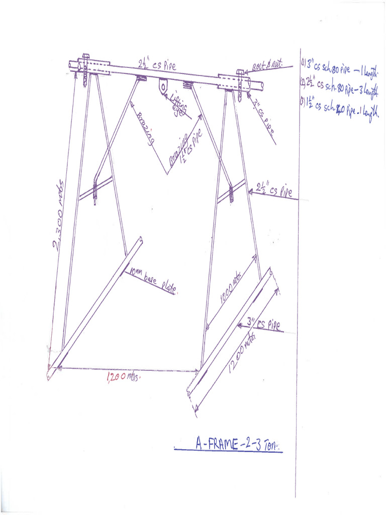 A-Frame Detailed Sketch | PDF