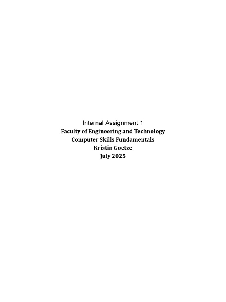 Internal Assignment 1 | PDF