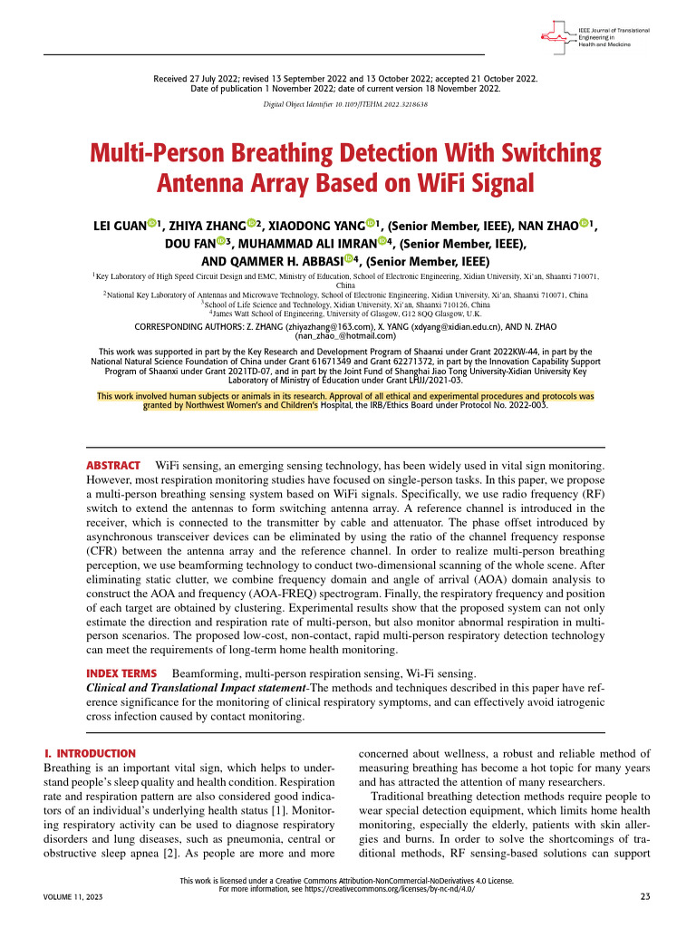 Multi-Person Breathing Detection With Switching Antenna Array Based On ...