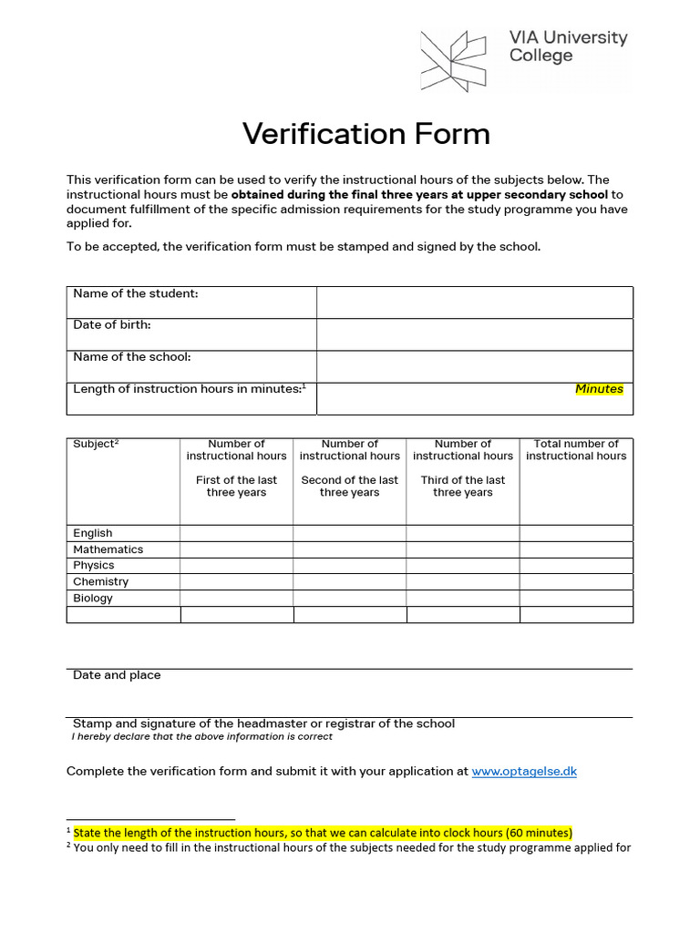 Via Verification Form-2025 | PDF