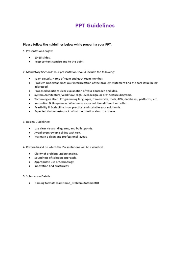 Guidelines For AMUHACKS 5.0 | PDF