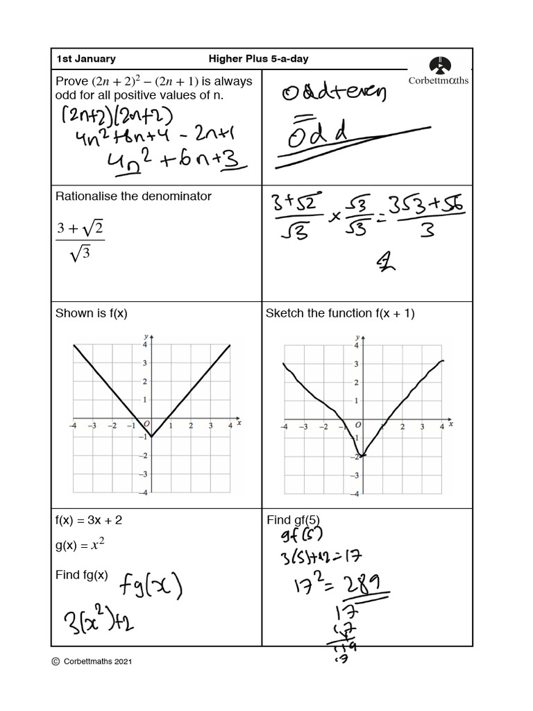 Higher Plus Jan Part1 | PDF