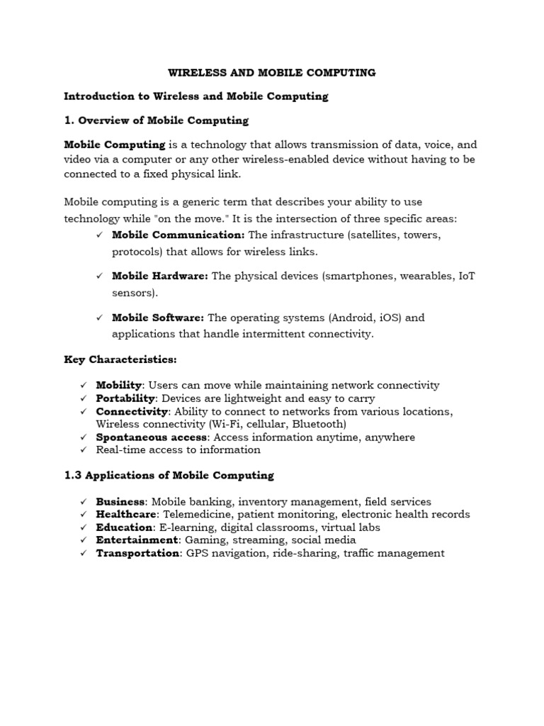 Wireless and Mobile Computing 1 | PDF | 4 G | System On A Chip