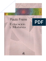 Sociedad, educación y concientización. Presentación de Marcel Arvea al libro "Educación y Mudanza" de Paulo Freire