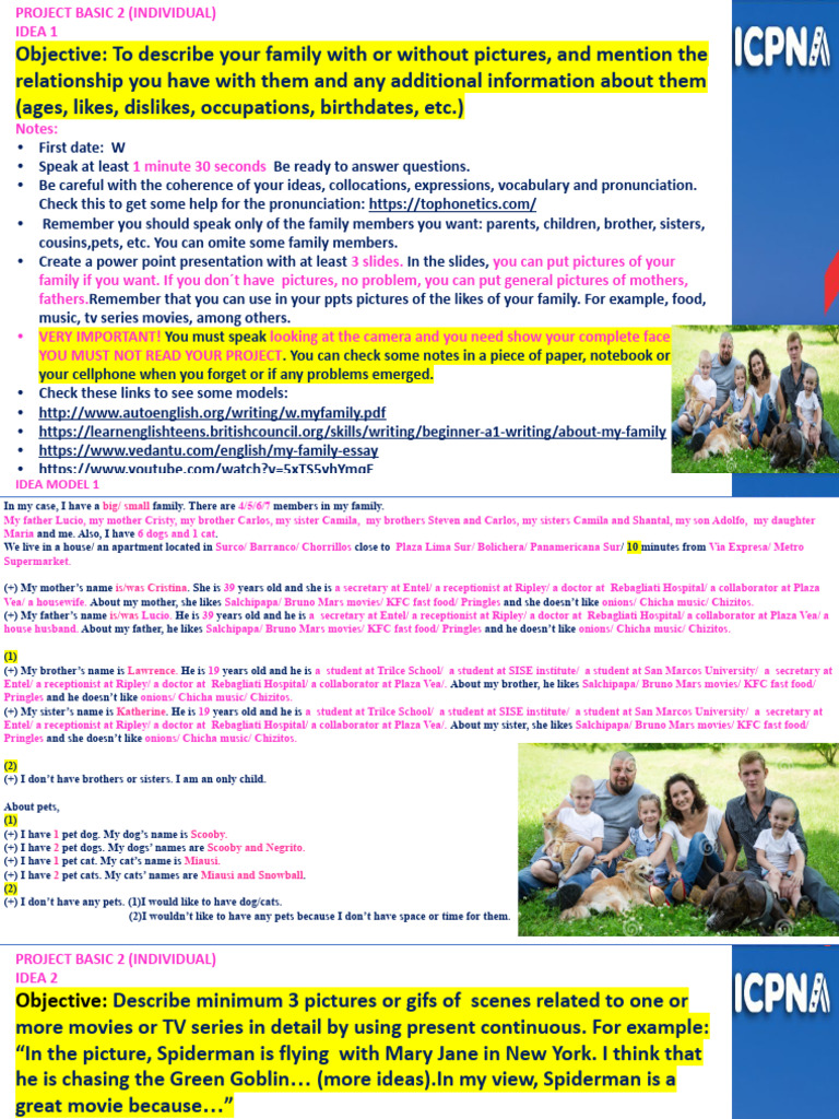 Project Ideas Basic 2 | PDF | Spider Man | Foods