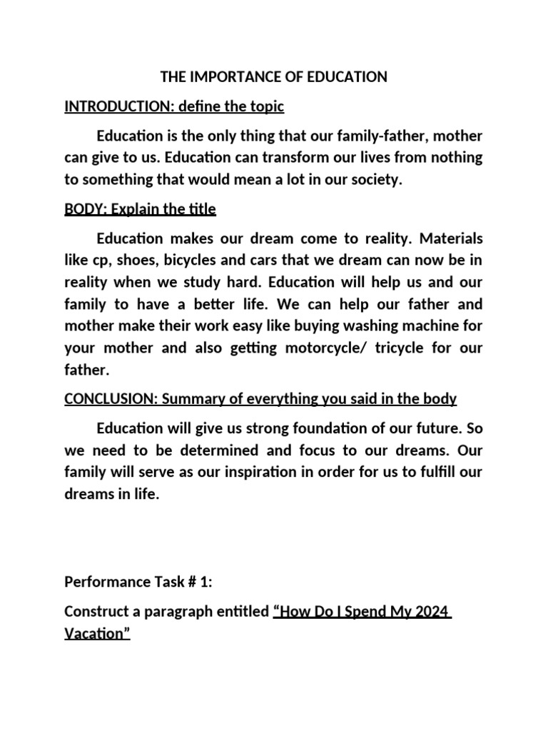 The Importance of Education | PDF