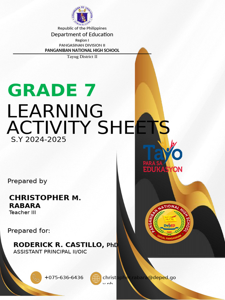 Learning Activity Sheets | PDF