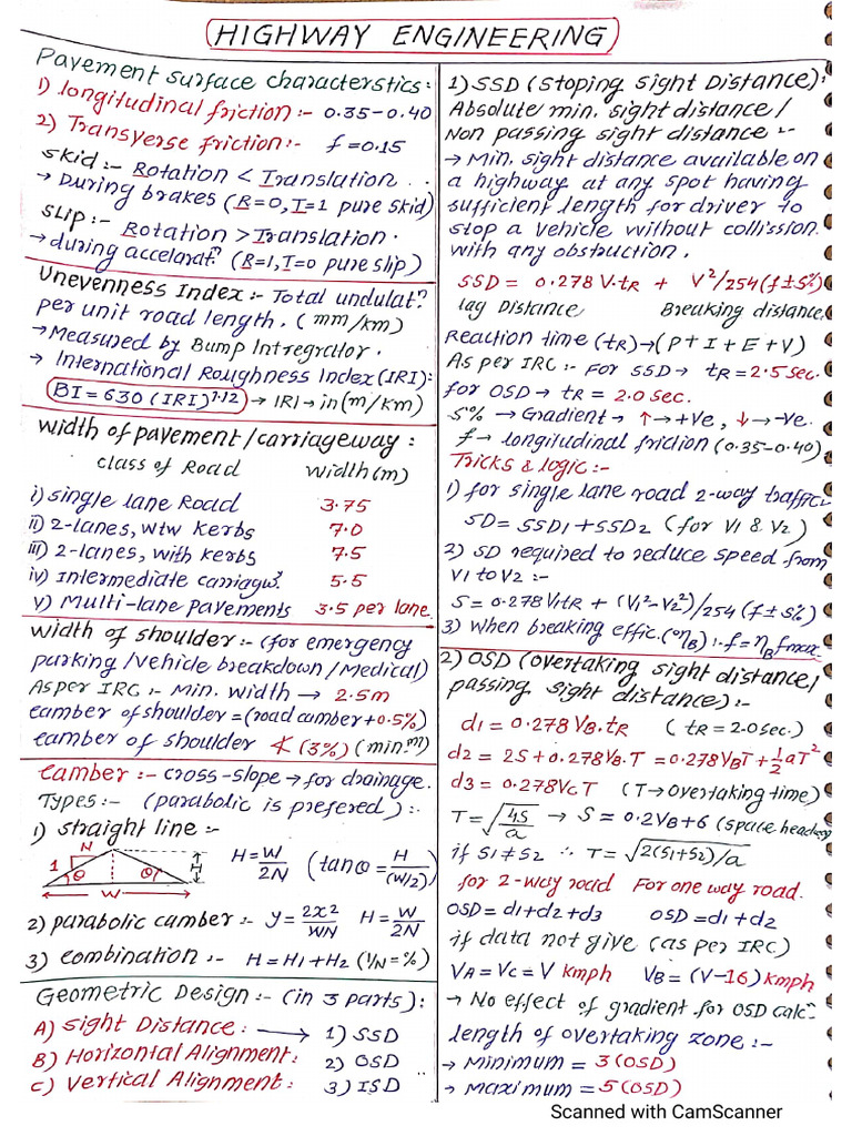 Highway Short Notes | PDF