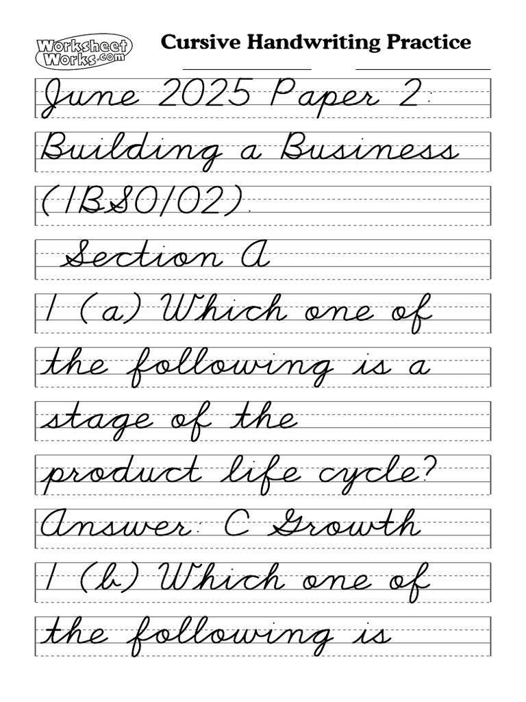 WorksheetWorks Cursive Handwriting Practice 3 | PDF