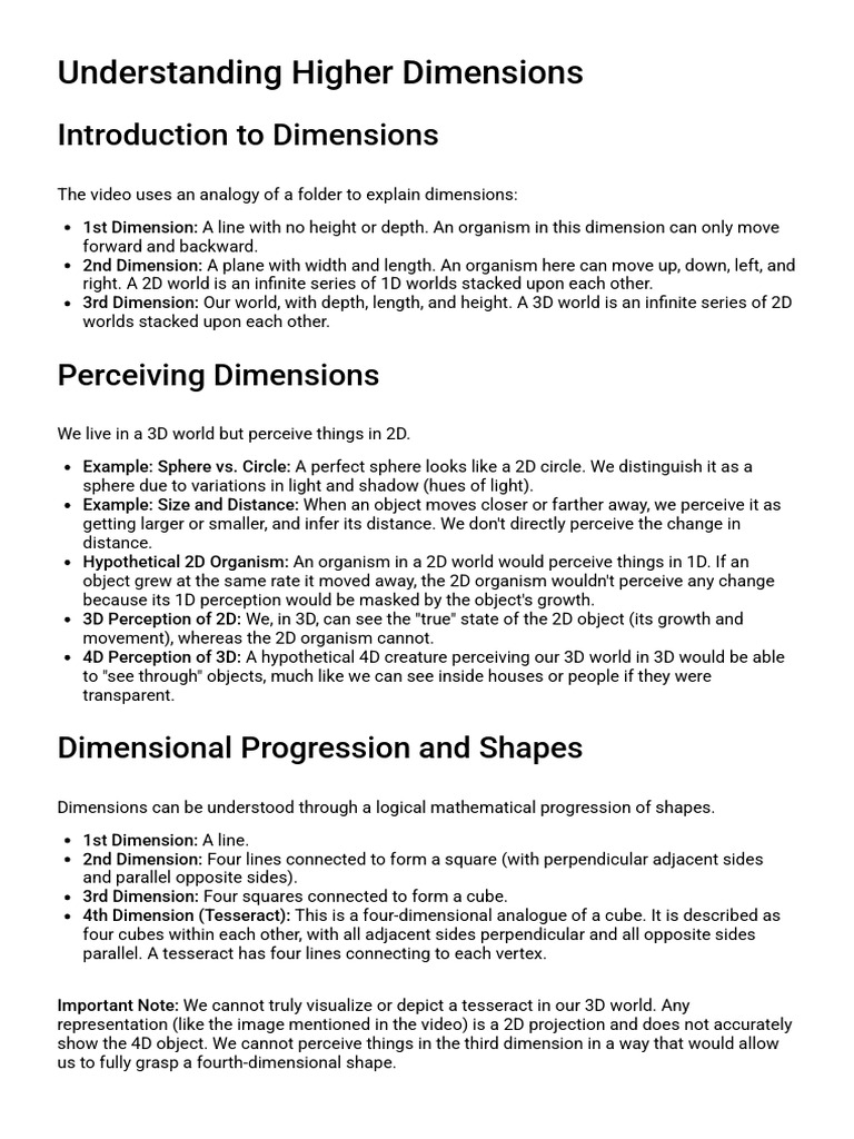 4thDimensionExplainedByAHighSchoolStudent StudyGuide | PDF | Dimension ...