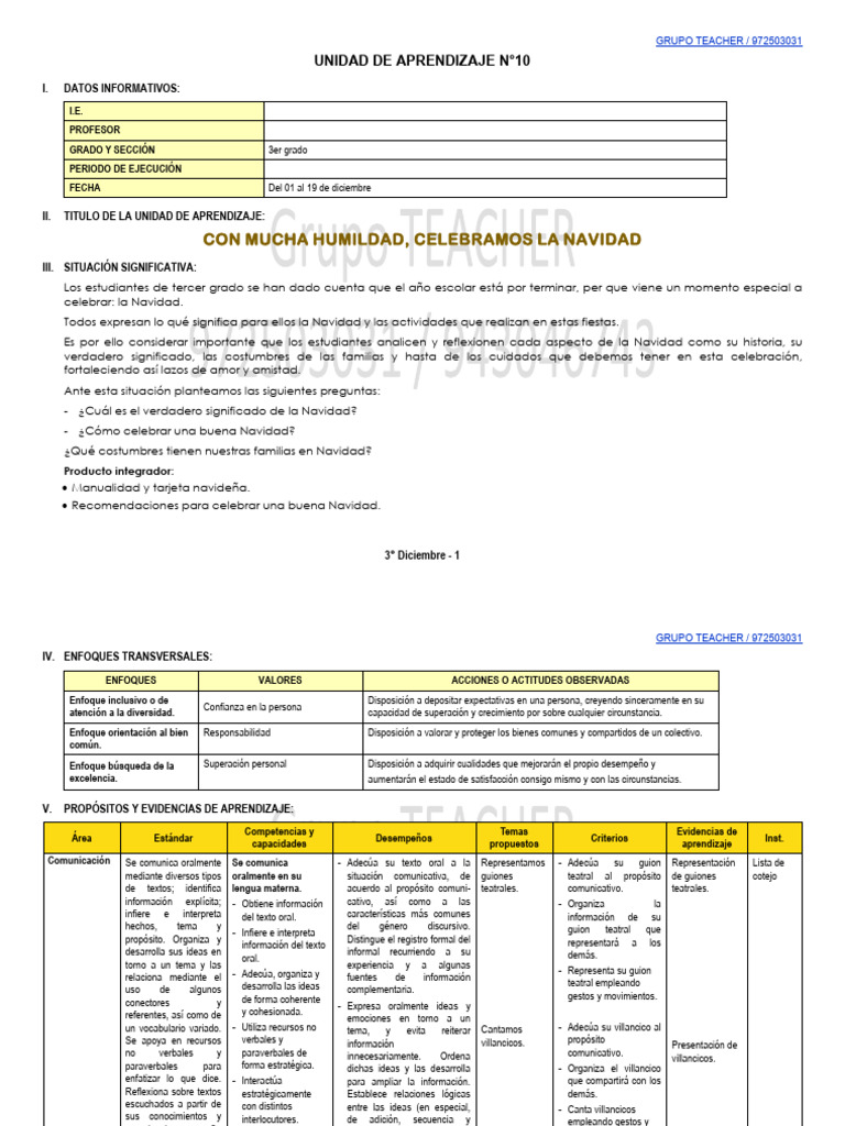 3º UNIDAD DE APRENDIZAJE Nº 10 | PDF | Geometría | Decimal