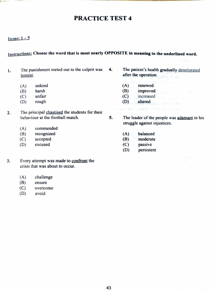 Practice Test 4 | PDF
