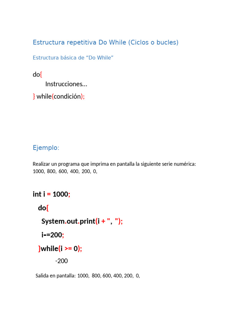 Estructura Repetitiva Do While | PDF