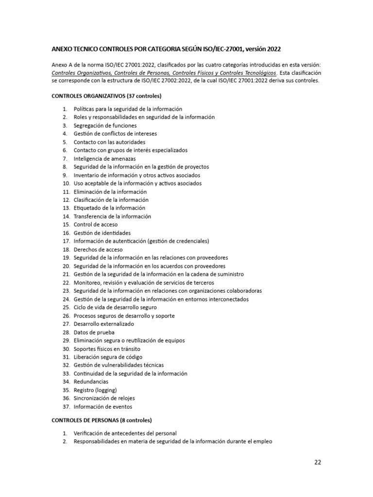 Ntc Iso Iec 27002 2022 Anexo Tecnico Controles | PDF | La seguridad ...