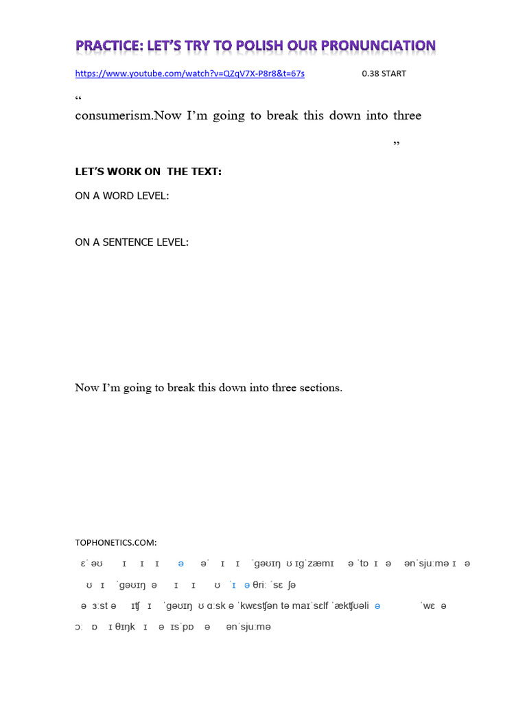 FUN Pronunciation PRACTICE | PDF