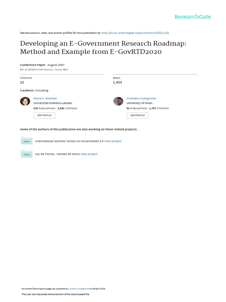 Developing An E-Government Research Roadmap Method | PDF | E Government ...