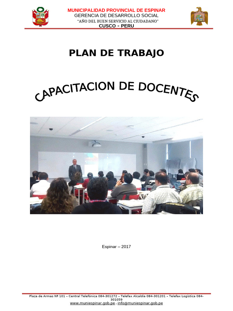 Plan de Capacitacion para Docentes (Oficial) | PDF | Enseñando | Plan ...