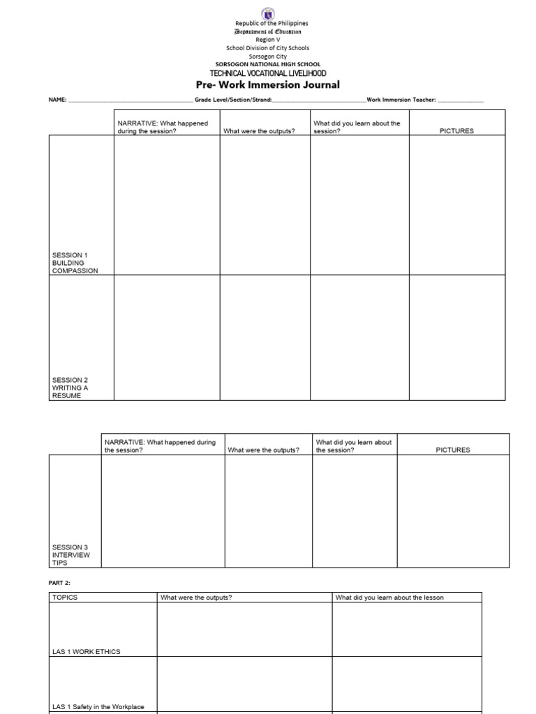 Pre Work Immersion Journal | PDF