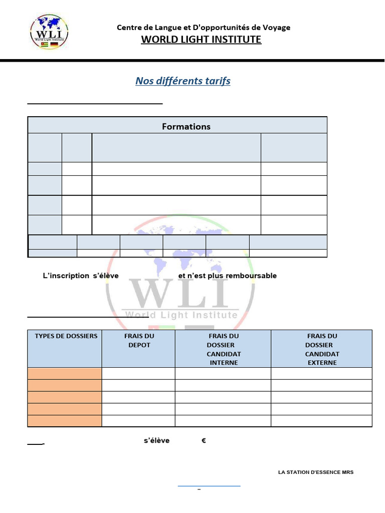 Plan Tarifaire Nouveau 2024 | PDF