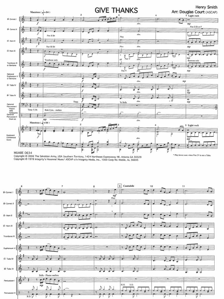 Give Thanks Score | PDF