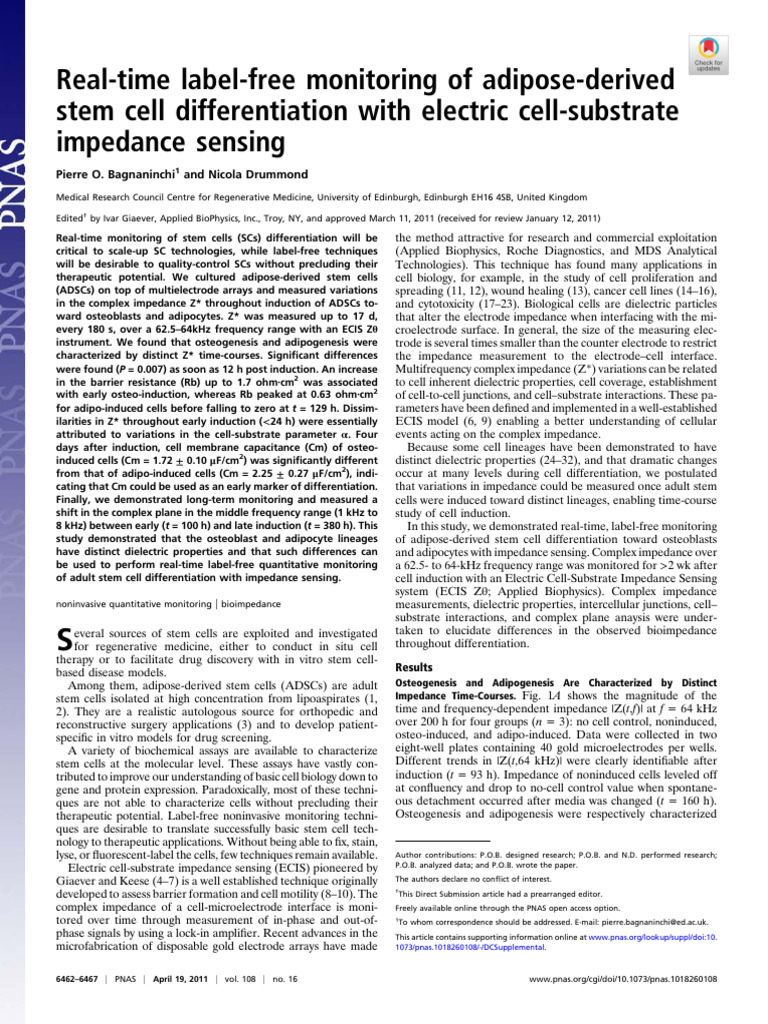 Bagnaninchi Drummond 2011 Real Time Label Free Monitoring of Adipose ...