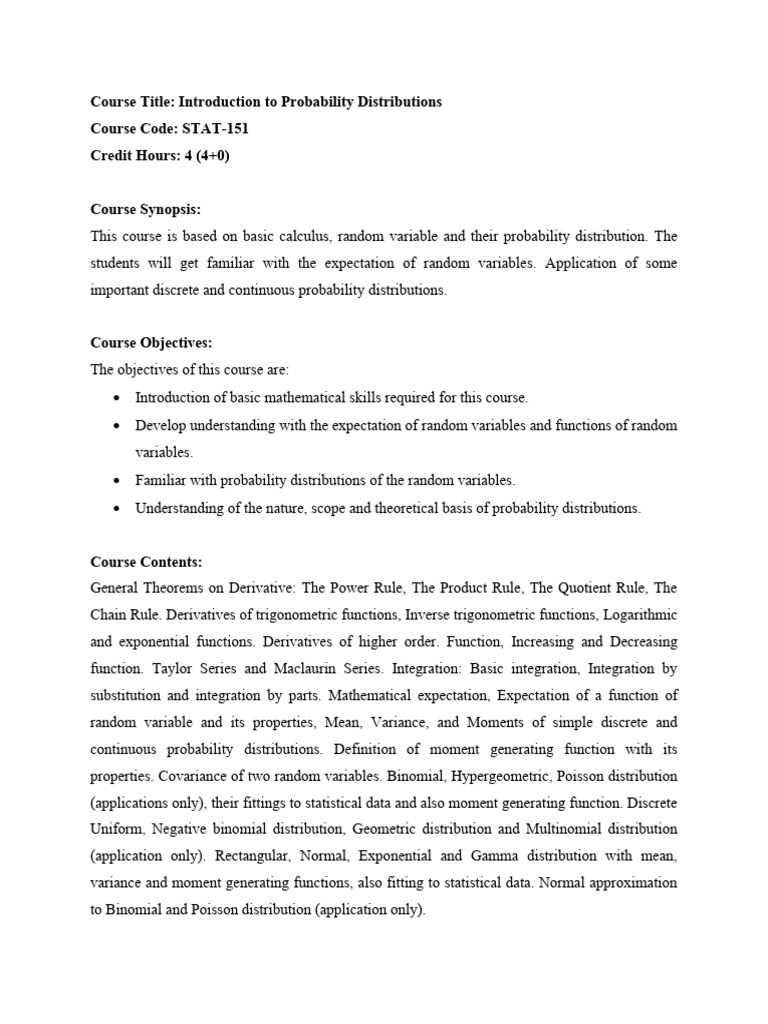 Introduction To Probability Distributions-STAT-151 | PDF | Probability ...
