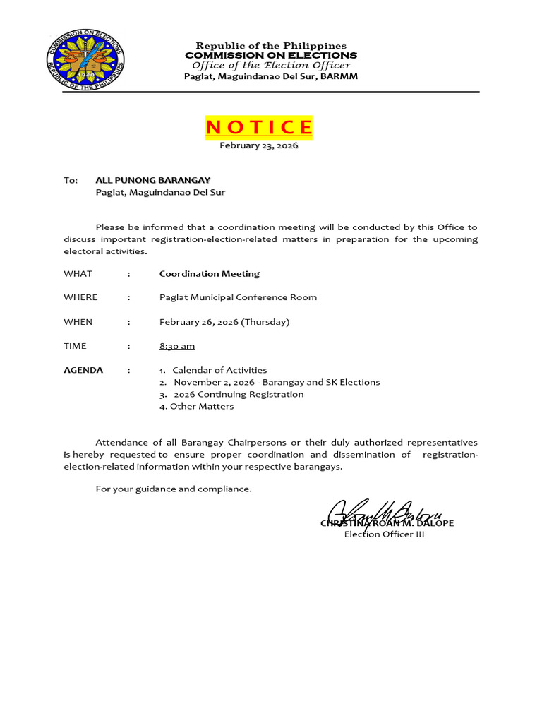 Notice Meeting | PDF