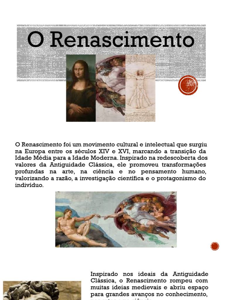 O Renascimento | PDF | Renascimento | Humanismo