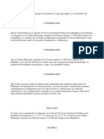 Reglamento de Pesos y Medidas para El Transporte de Carga Que Ingresa y Circula Dentro Del Municipio de Guatemala