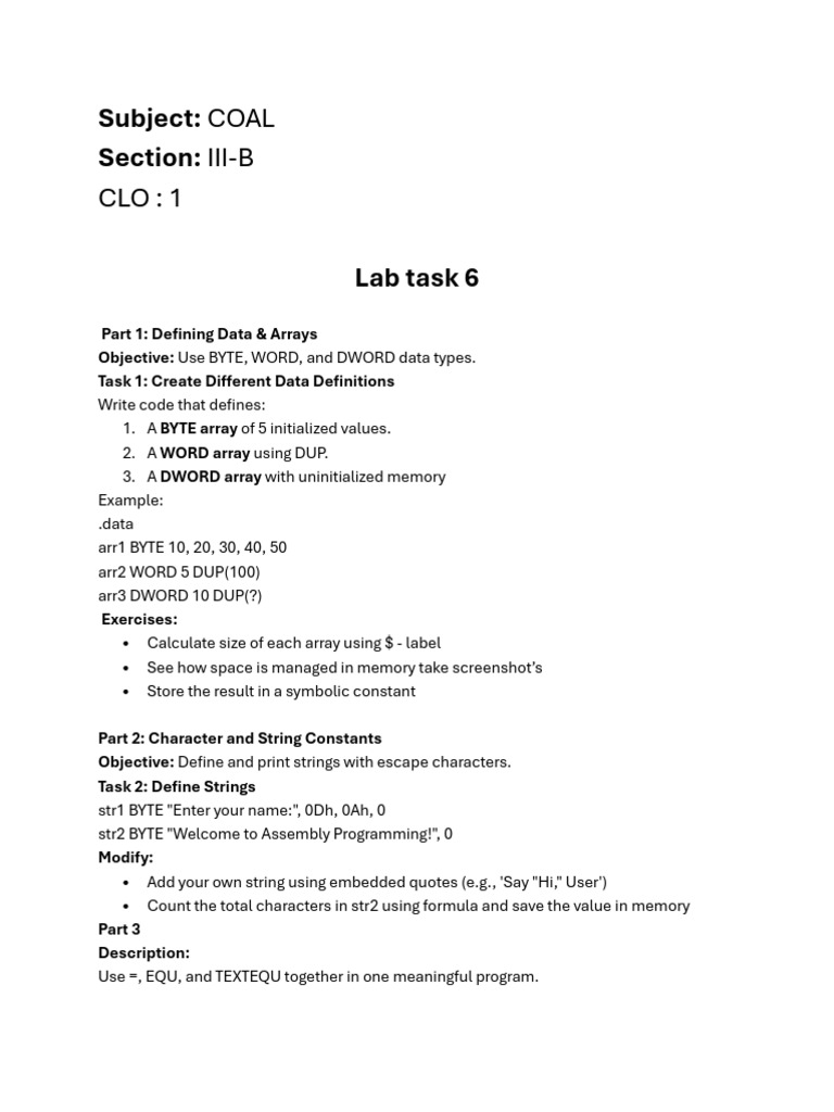 Lab - 6 - Coal | PDF