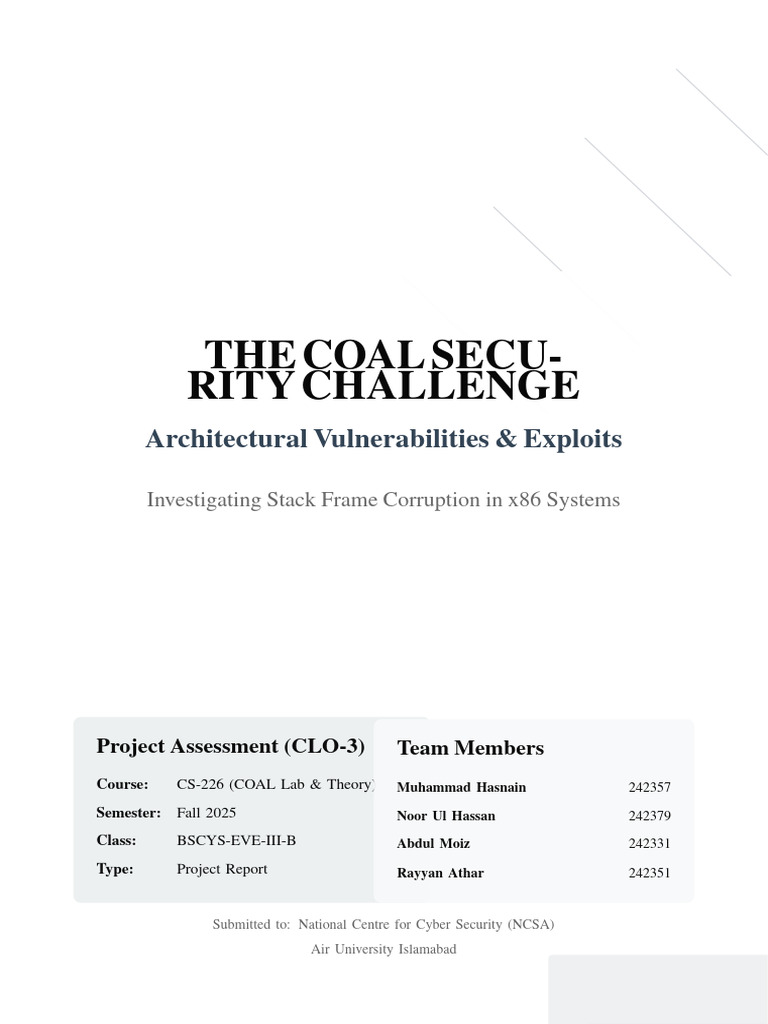Stack Overflow COAL - Project | PDF | Computer Architecture | Computing
