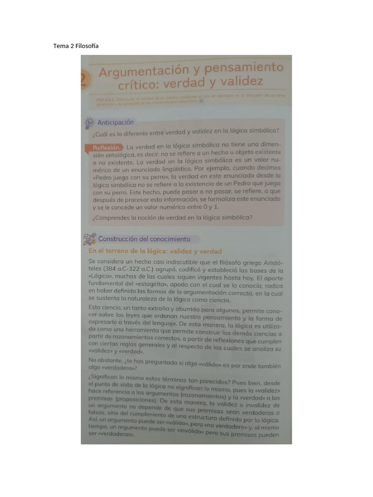 Tema 2,3 Filosofía 2do | PDF