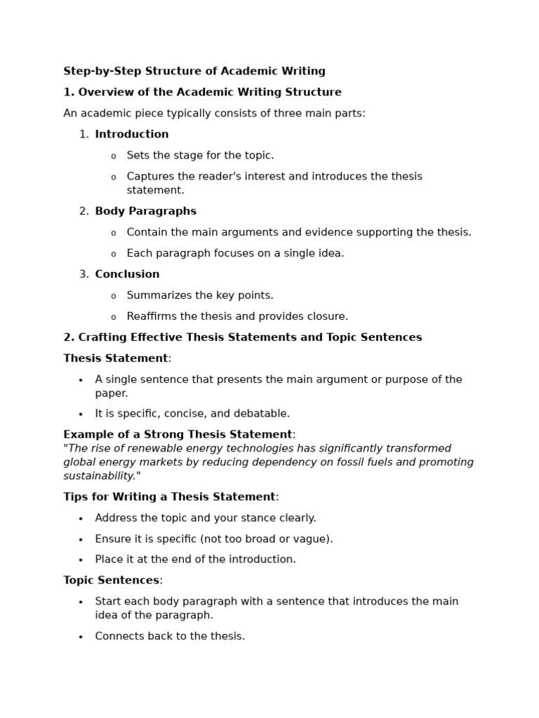 Step-By-Step Structure of Academic Writing | PDF | Renewable Energy ...
