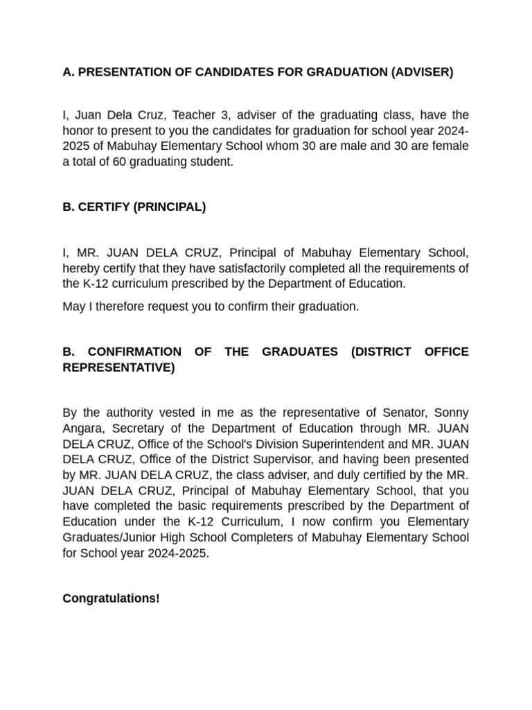Confirmation & Presentation English | PDF