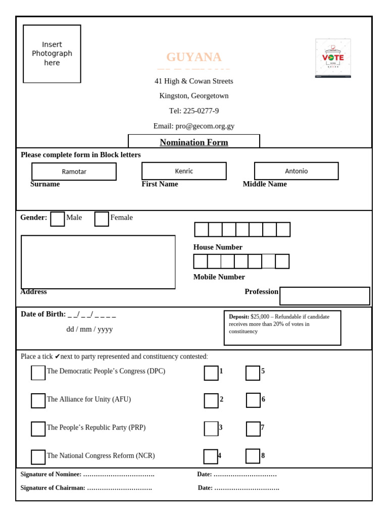 Nomination Form | PDF